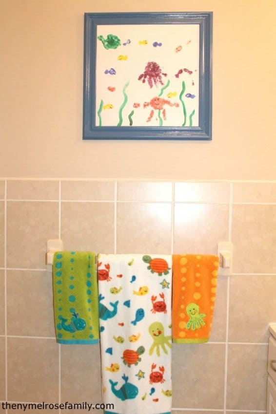 Spray painted Sea Life Handprint Art