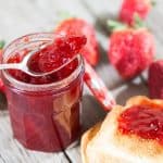 Strawberry Jam without pectin filled in a jar