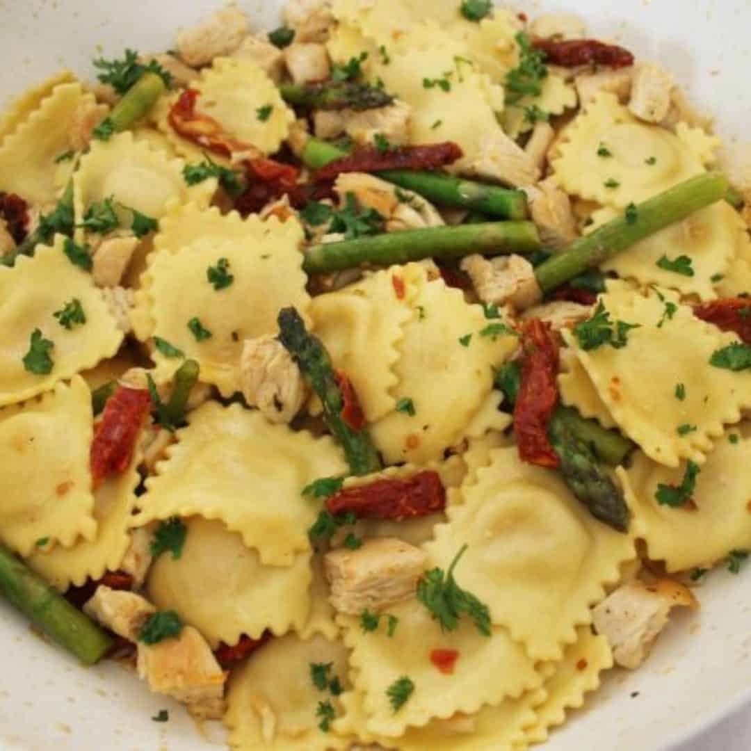 skillet chicken with ravioli
