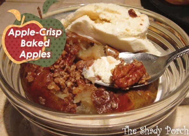 serving of apple crisp baked apples