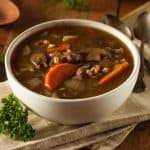 mushroom soup in a bowl