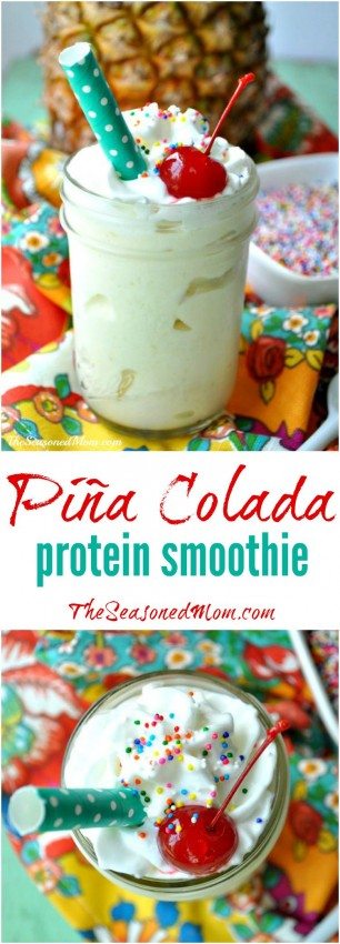 Pina Colada Protein Smoothie is the perfect way to start the morning off right.