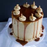 Brown Butter Pumpkin Cake with Caramel Frosting & Toffee