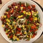 beans and corn salad on a plate