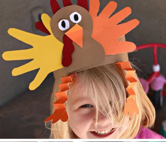 handprint turkey hat