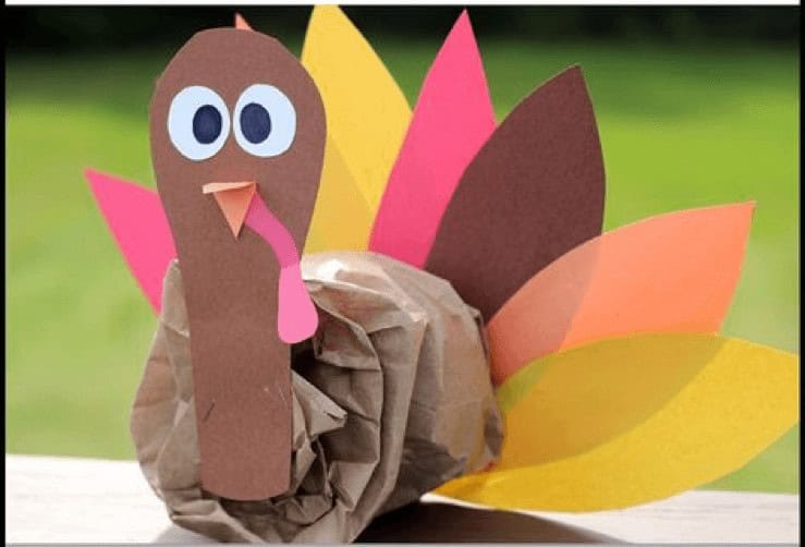 Paper bag turkey craft