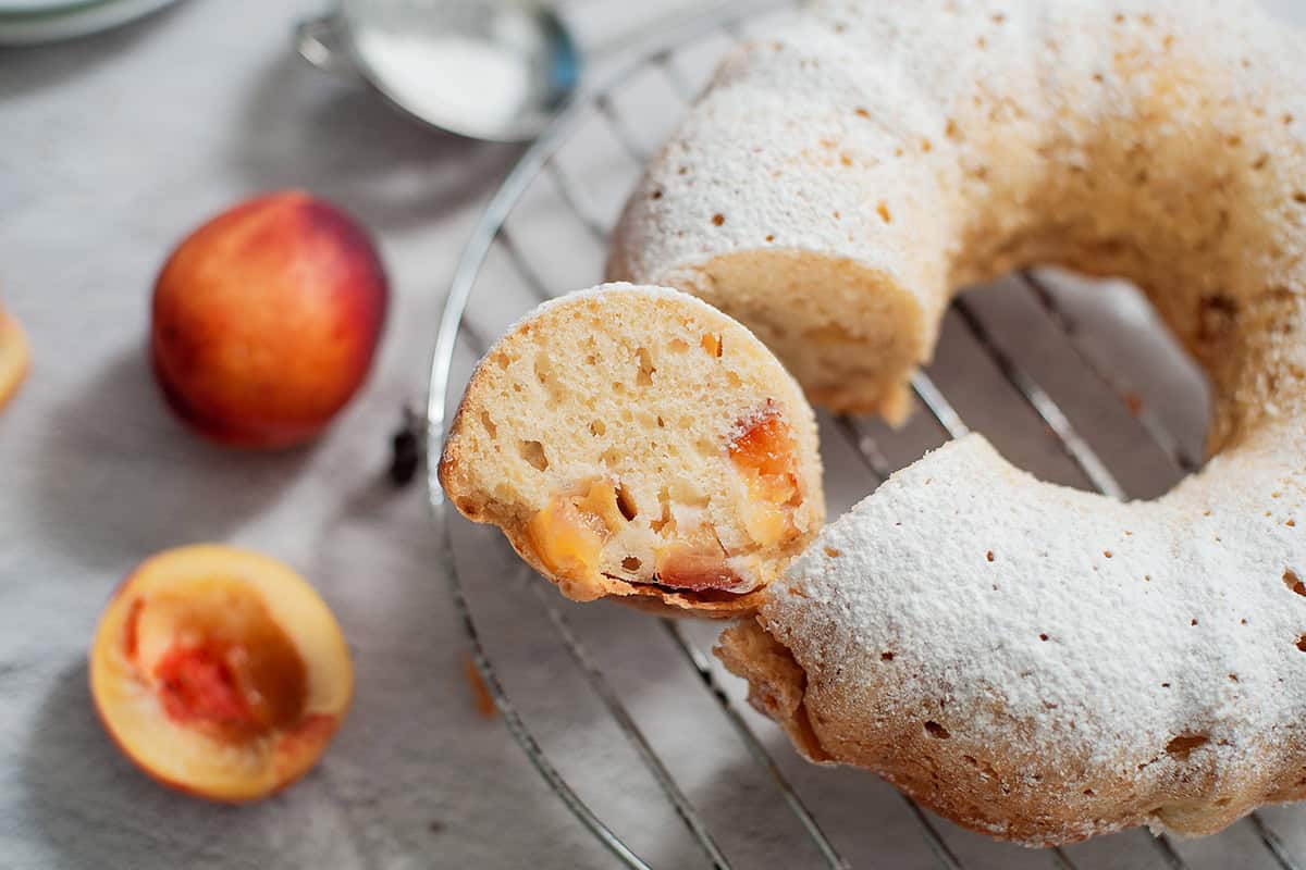 Peach Bundt Cake piece