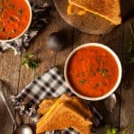 tomato bisque and grilled cheese sandwich
