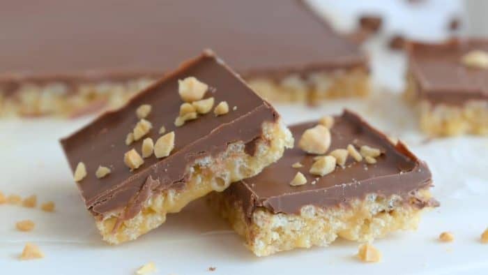 Combining creamy peanut butter and rich chocolate with the gooey goodness of Rice Krispies and marshmallows strikes the perfect balance of salty and sweet.