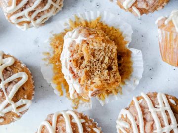 these sourdough pumpkin muffins are perfectly moist, sweet, and pillow soft