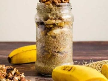 this nutrient-packed breakfast bowl, where the robust quinoa pairs beautifully with the creaminess of banana and the added flavors of walnuts and dates