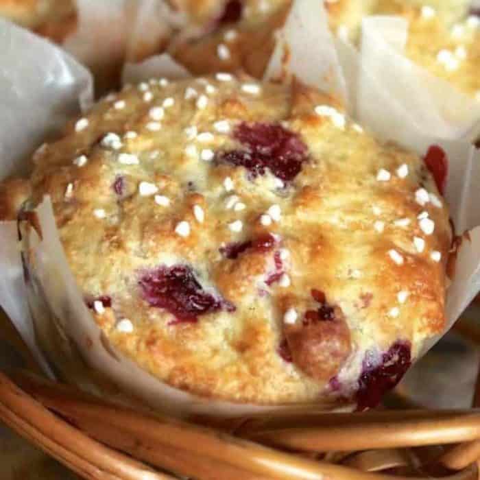 Muffins reach new heights of flavor with this perfect pairing of tangy cranberries and sweet, aromatic orange zest, made extra moist by the addition of Greek yogurt.