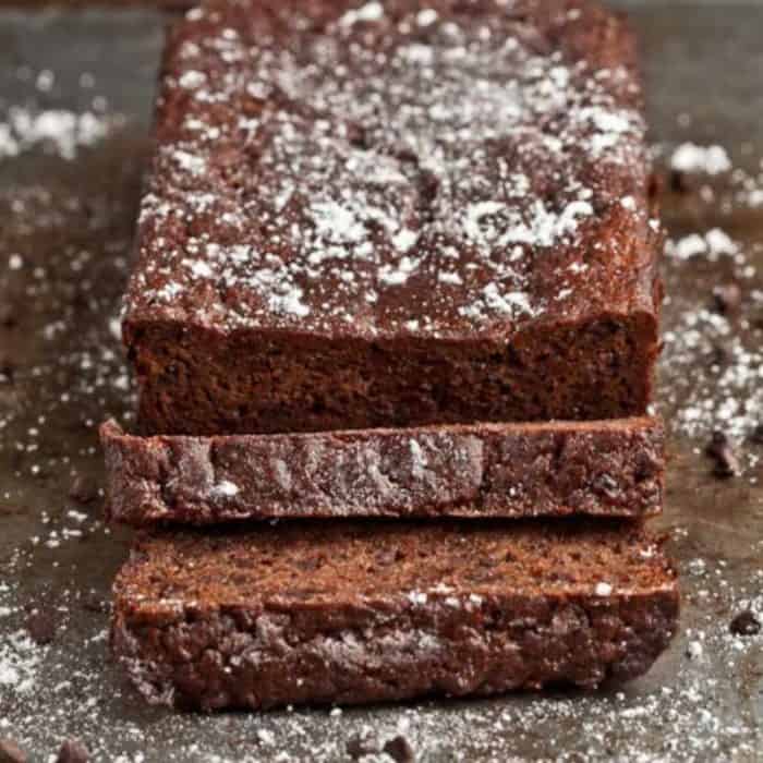 freshly baked double chocolate banana yogurt bread