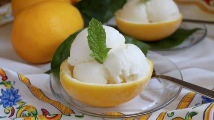 this lemon ice cream is a creamy, citrusy goodie