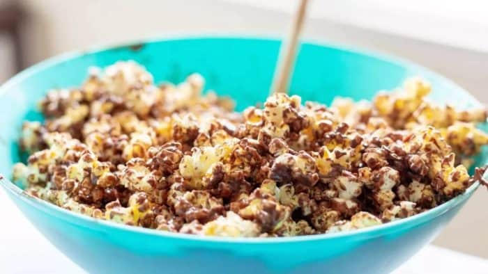 coconut Nutella popcorn snack