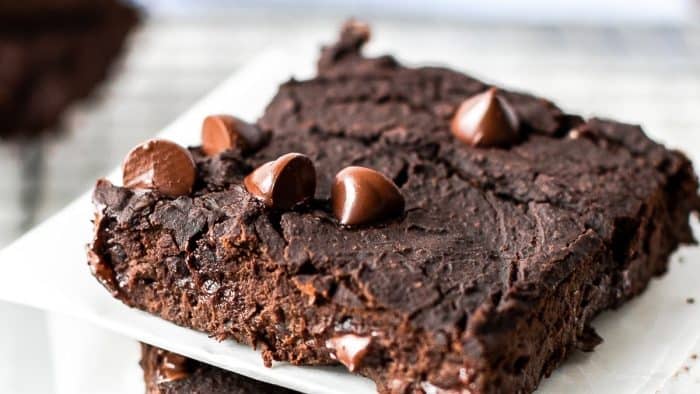 a slice of brownies packed with protein and fiber from black beans, these brownies defy expectations, delivering a moist, nutritious, and satisfying treat.
