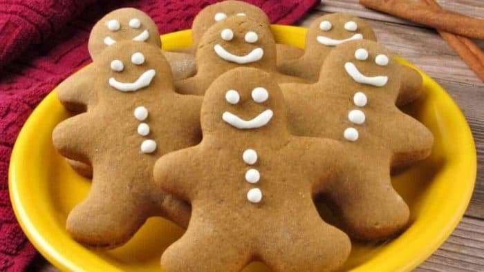 Each of these soft and fluffy cookies are rich with the warming spices of ginger, nutmeg, cloves, and cinnamon, and they’re cut into the shape of gingerbread men to get them ready for decorating. 