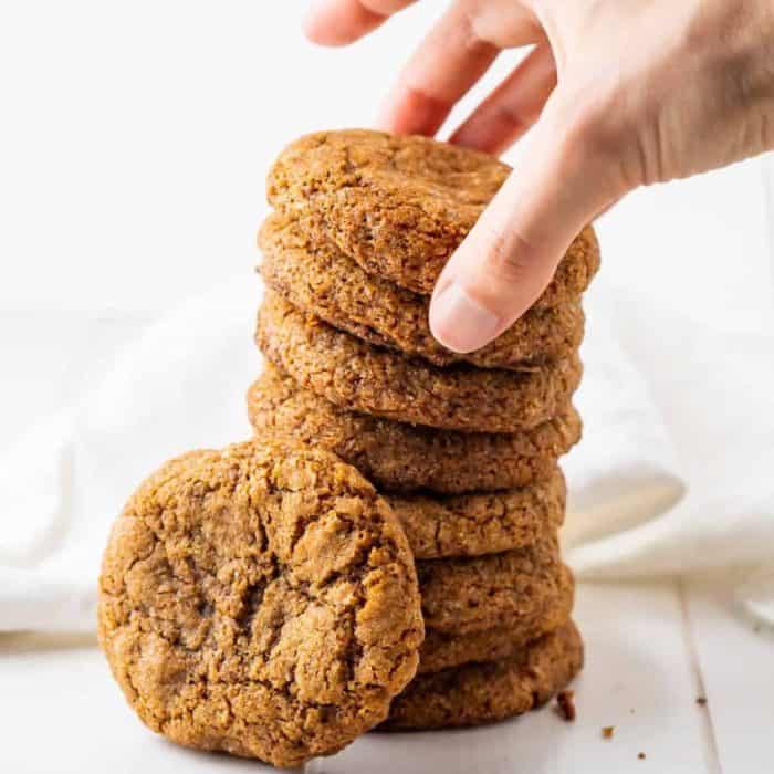 With the deep, warm flavors of molasses and a blend of cozy spices like ginger and cinnamon, these grain-free cookies have a soft, chewy, and utterly satisfying texture with a complex but comforting flavor profile. 