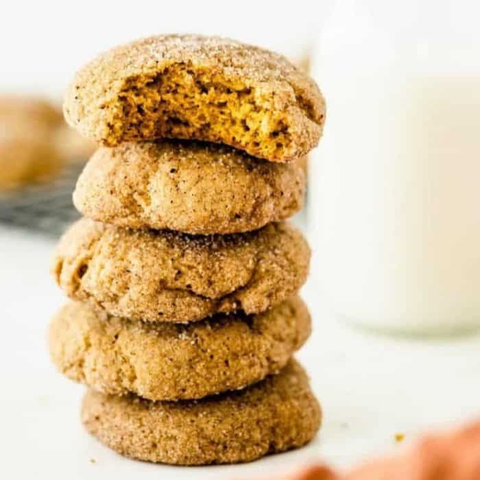 Infusing pumpkin purée into classic snickerdoodles gives them a soft, pillowy texture, and that’s just what this recipe does. It even adds nutmeg to the usual cinnamon-and-sugar coating for a taste of autumn’s best.