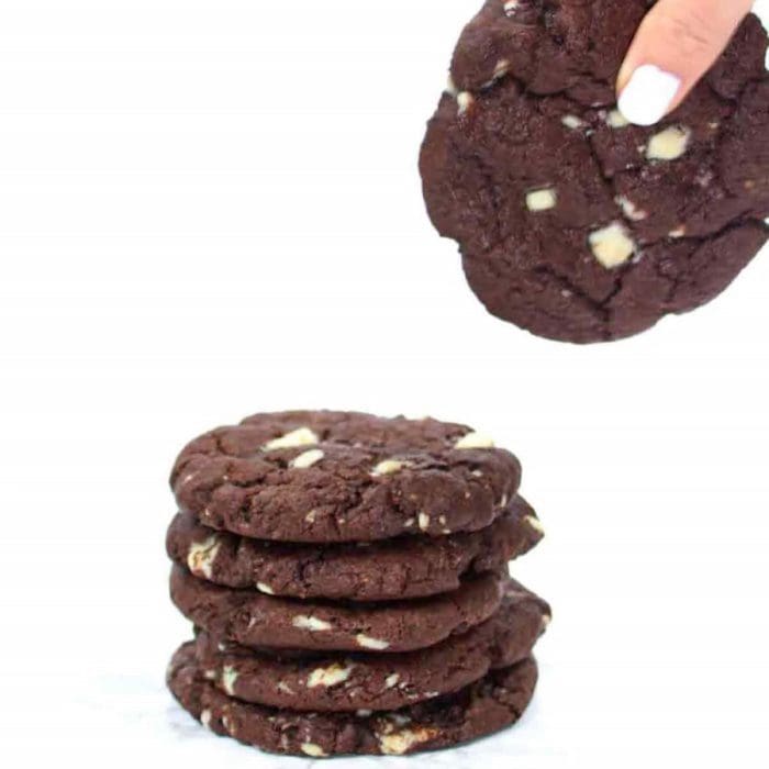 Both dark and white chocolate chunks are scattered generously throughout these cookies with an equally chocolatey base, creating pockets of melty goodness. 