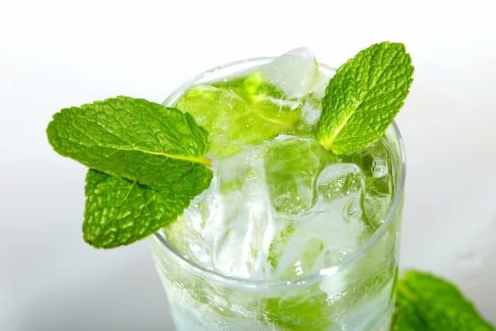 a glass of Mint ice vodka