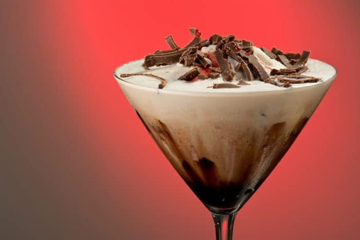 a glass of mudslide cocktail