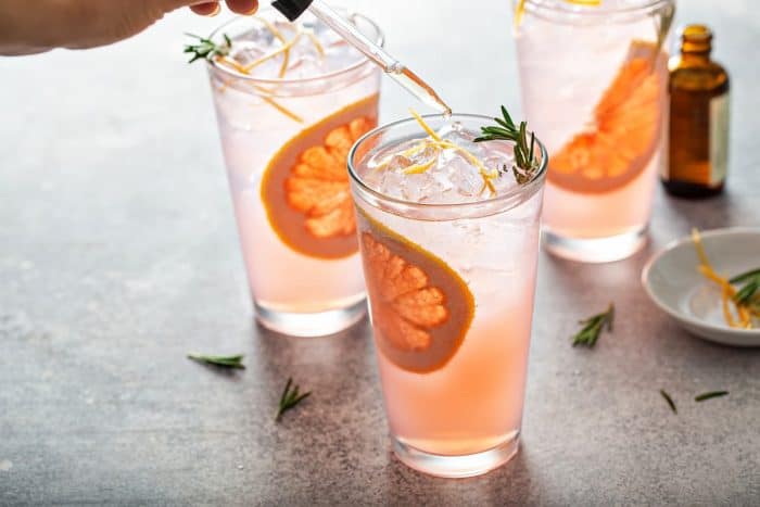 Grapefruit cocktail with rosemary with bitters