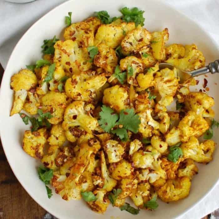a bowl full of turmeric cauliflower
