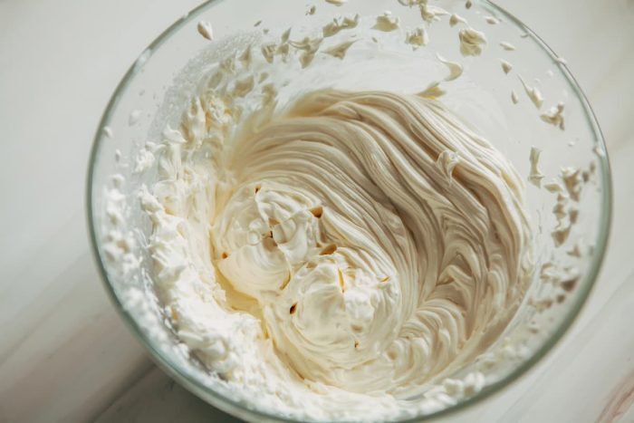 Whipped cream in a plate