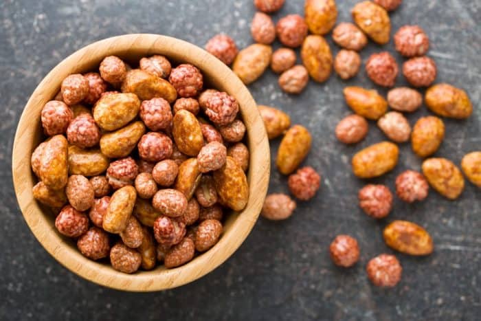 Candied nuts combine the earthy flavors of nuts with a sweet caramelized coating.