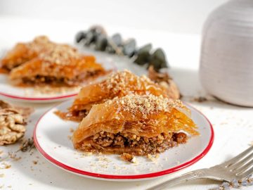 sweet, nutty, and irresistibly flaky baklava perfect for those who adore the rich flavors of cinnamon, clove, and honey combined with the satisfying crunch of walnuts, this delectable pastry is a labor of love that promises delight.