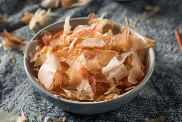 Organic Dried Japaense Dried Bonito Flakes in a Bow