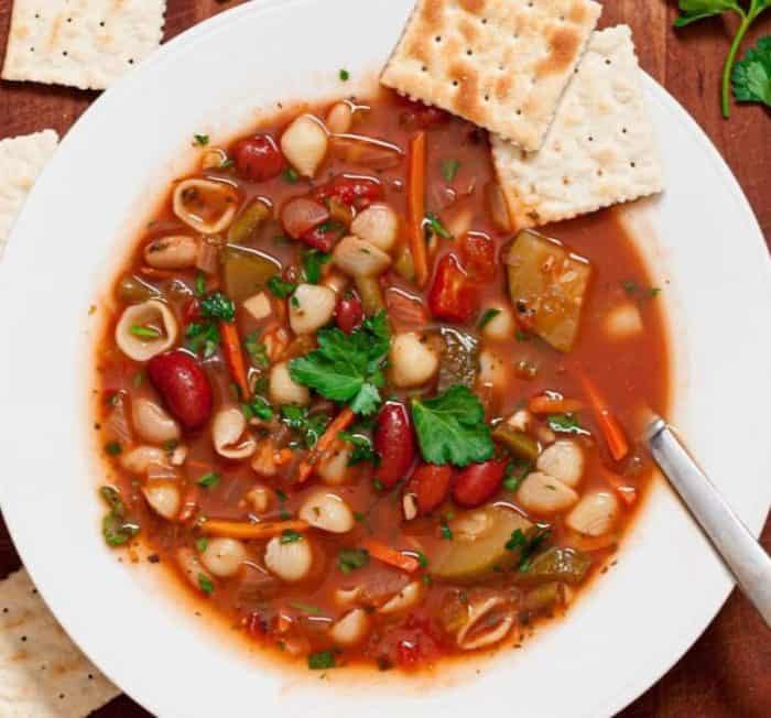 medley of fresh vegetables, hearty beans, and al dente pasta.