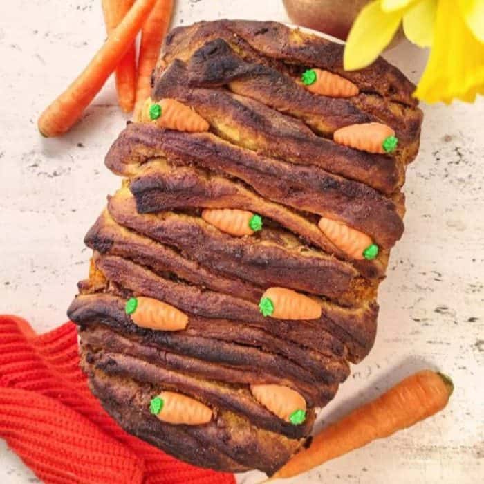 The bread is soft and fluffy, with each piece easily pulling away, and it's finished with a sweet glaze that makes it irresistible.