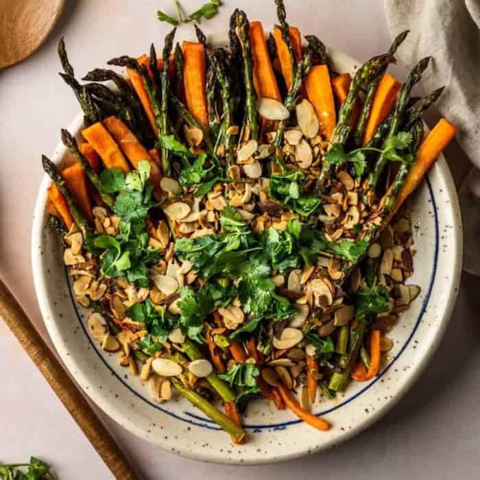 Enhanced by a hint of char and a drizzle of Dijon vinaigrette, this carrot-and-asparagus dish has a tantalizing blend of flavors that your guests will love.