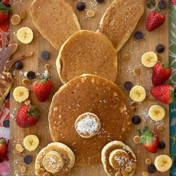 Make breakfast an event with these adorable vegan Easter bunny pancakes.