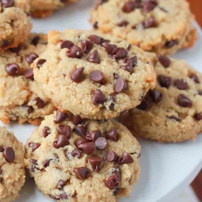 The nutty, mildly sweet taste of almond flour makes it an excellent choice for whipping up a delicious batch of these chocolate chip cookies!