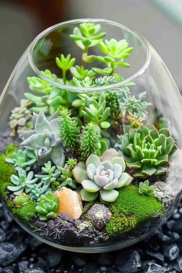 Any mom who loves plants will swoon over a terrarium gift for Mother’s Day, with a variety of succulents and moss for a serene slice of nature to admire indoors.