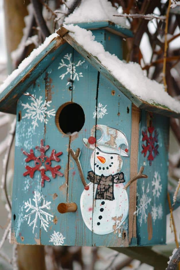 For an eye-catching effect, include 3D elements in your design, such as 3D snowflakes and snowman arms.