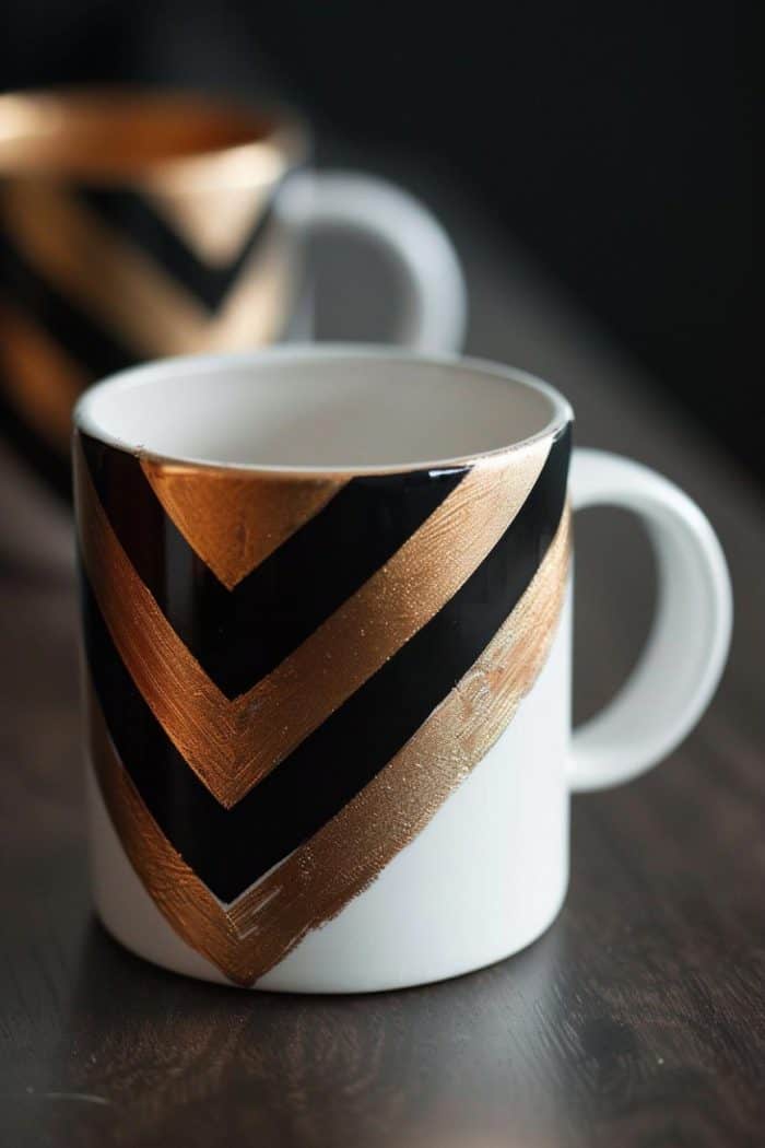 This mug boasts bold, streamlined Art Deco lines and geometric shapes.