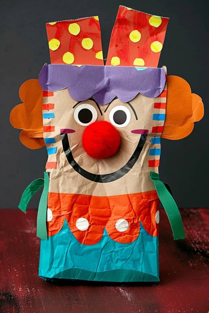 Don’t forget the essentials: a white face with red cheeks, a vibrant outfit with white dots, a big smile, and a fuzzy red nose.