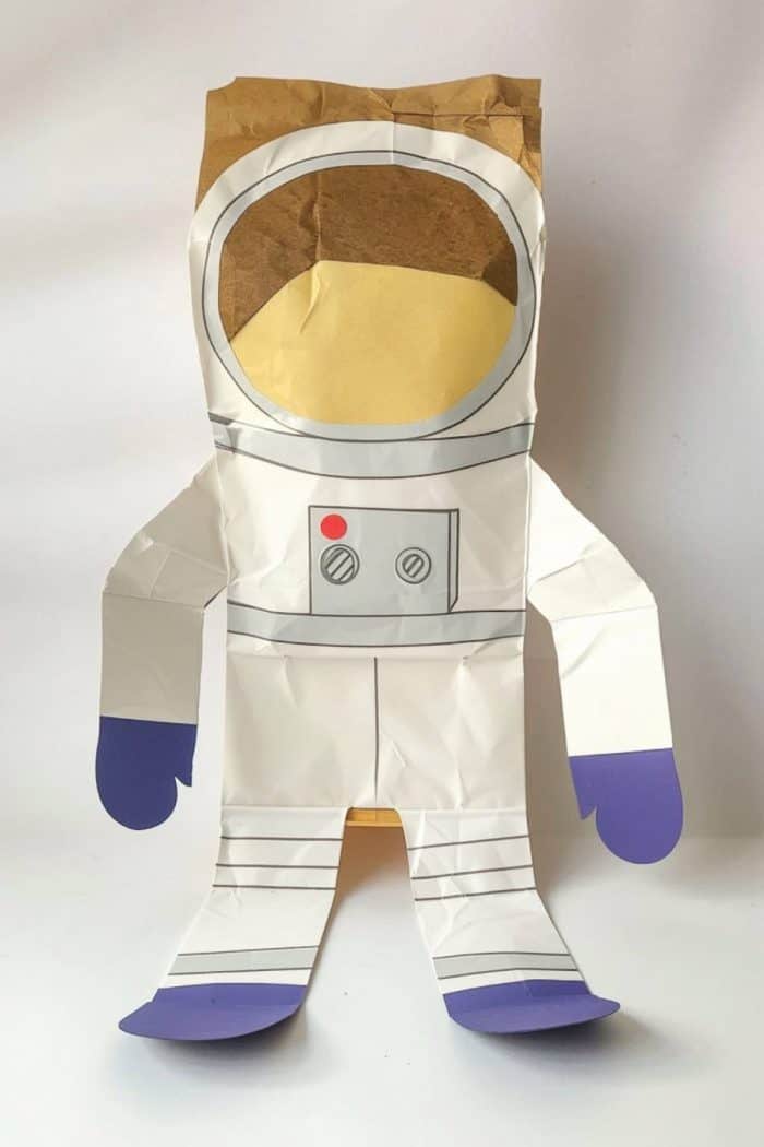 This paper bag astronaut has a super cool white space suit. With a playmate like this, your little one will be all set for a space mission!