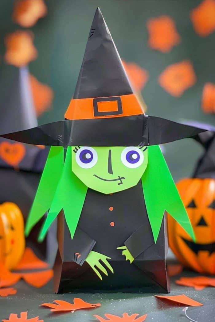 With a bent cane and a petrifying smile, this scheming witch is a figure of mystery in a fairy tale. The purple and black colors of her attire only augment her mystical allure.