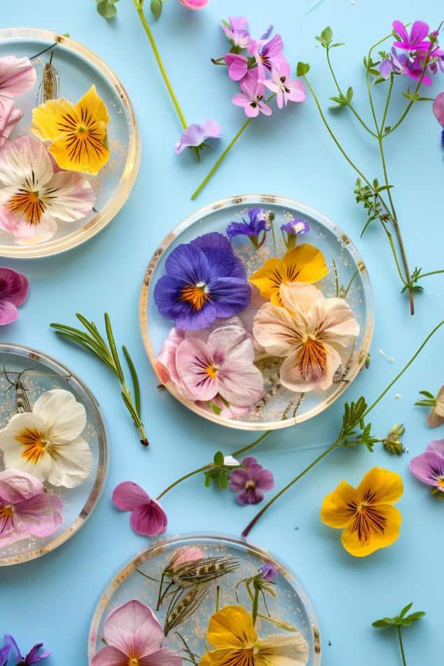 Each piece serves as a durable and decorative element, preserving the beauty of the flowers in a functional art form that can withstand daily use.