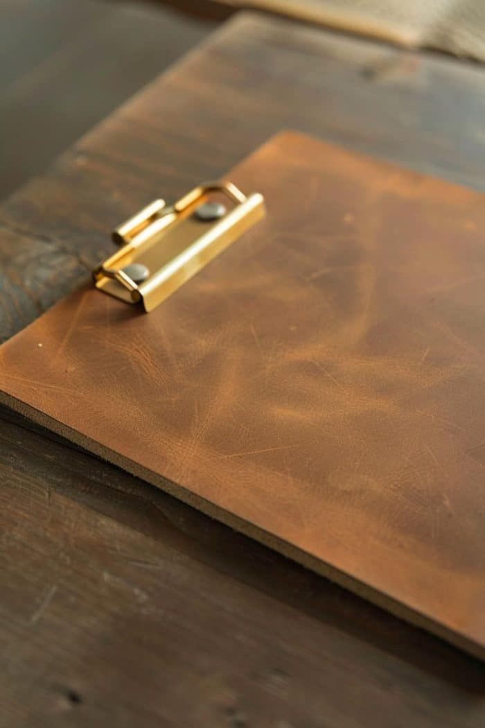 Attach a leather sheet to a clipboard for a touch of sophistication and a smooth tactile experience.