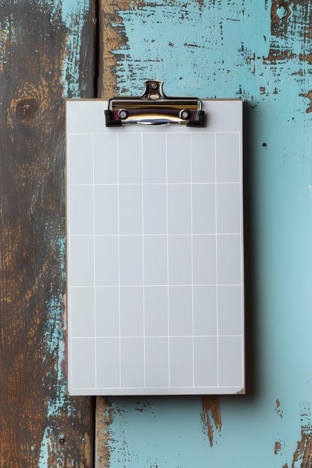 Incorporate a grid design into a clipboard for an interactive and changeable scheduling tool.