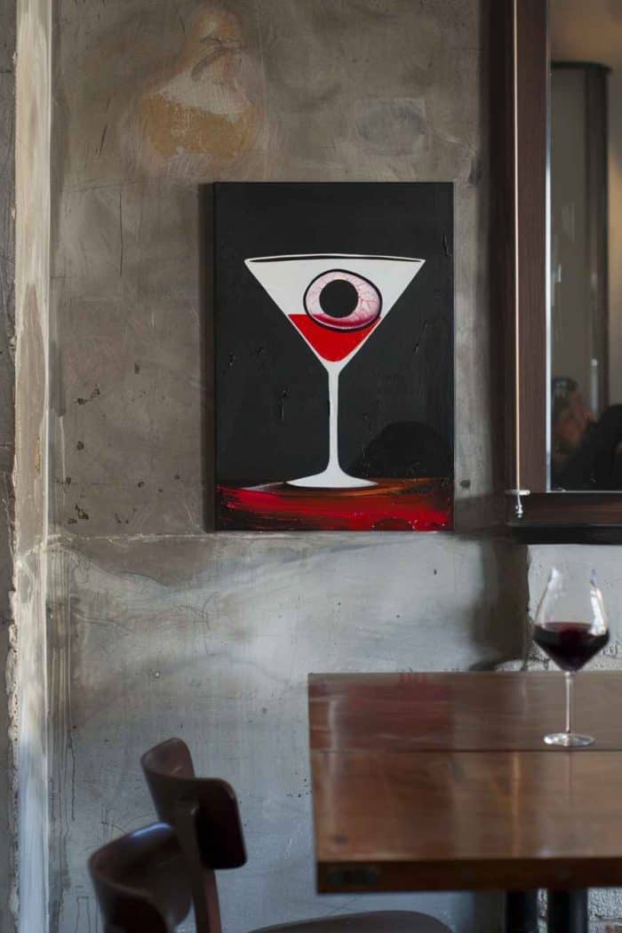 Your love of Halloween-themed drinks can inspire your artwork! For example, you can paint an eyeball floating in a martini glass that’s filled with blood.