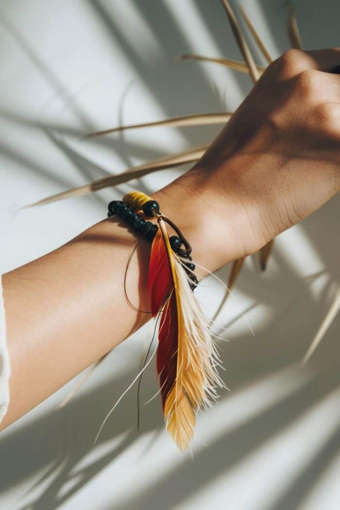Create friendship bracelets with feathers woven into the design, symbolizing the lightness and joy of shared bonds.