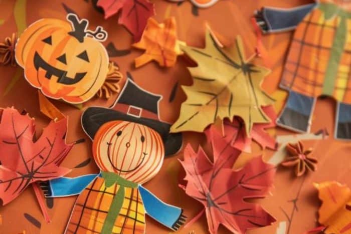 Provide sheets of stickers featuring pumpkins, scarecrows, and autumn foliage for kids to create their own pumpkin patch scenes on paper backgrounds.