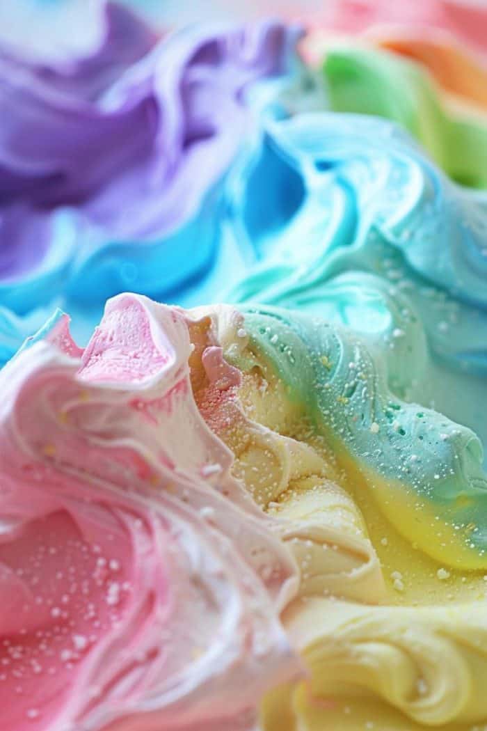 Combine shaving cream with cornstarch and food coloring to create pliable foam dough in various colors. 
